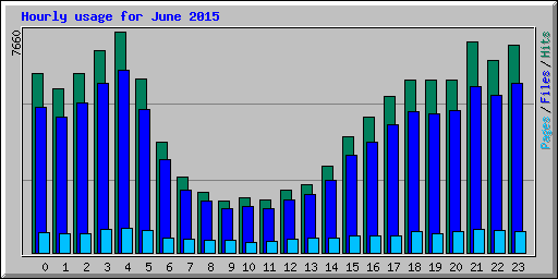 Hourly usage for June 2015
