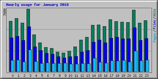Hourly usage for January 2018