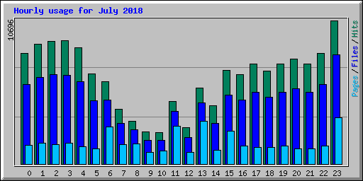 Hourly usage for July 2018