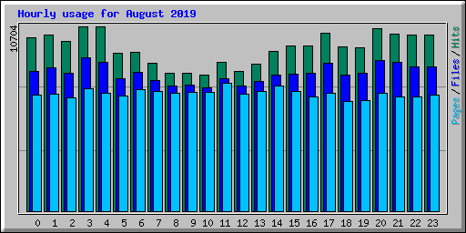 Hourly usage for August 2019