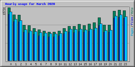 Hourly usage for March 2020